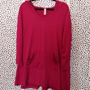 Burgundy Heathmoor 3x Tunic with pockets and hood